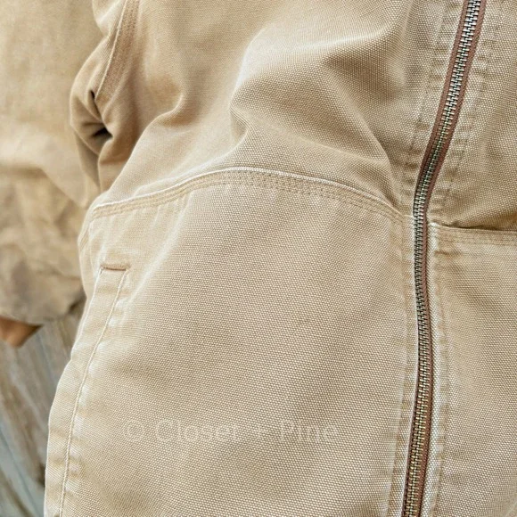 Carhartt Weathered‎ Wildwood Jacket Tan Size XXL Hooded Sherpa Lined - Picture 14 of 17